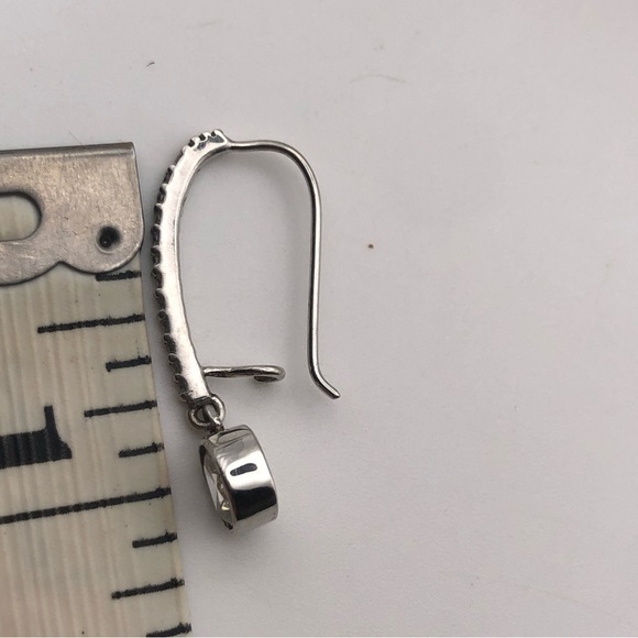 𝅺vintage Sterling & Cz Stone Drop Sparkly Statement Earrings 1.1” - Picture 7 of 7